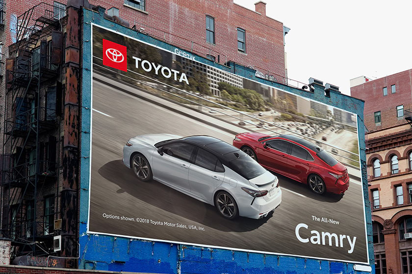Toyota vehicle outdoor ad in city setting
