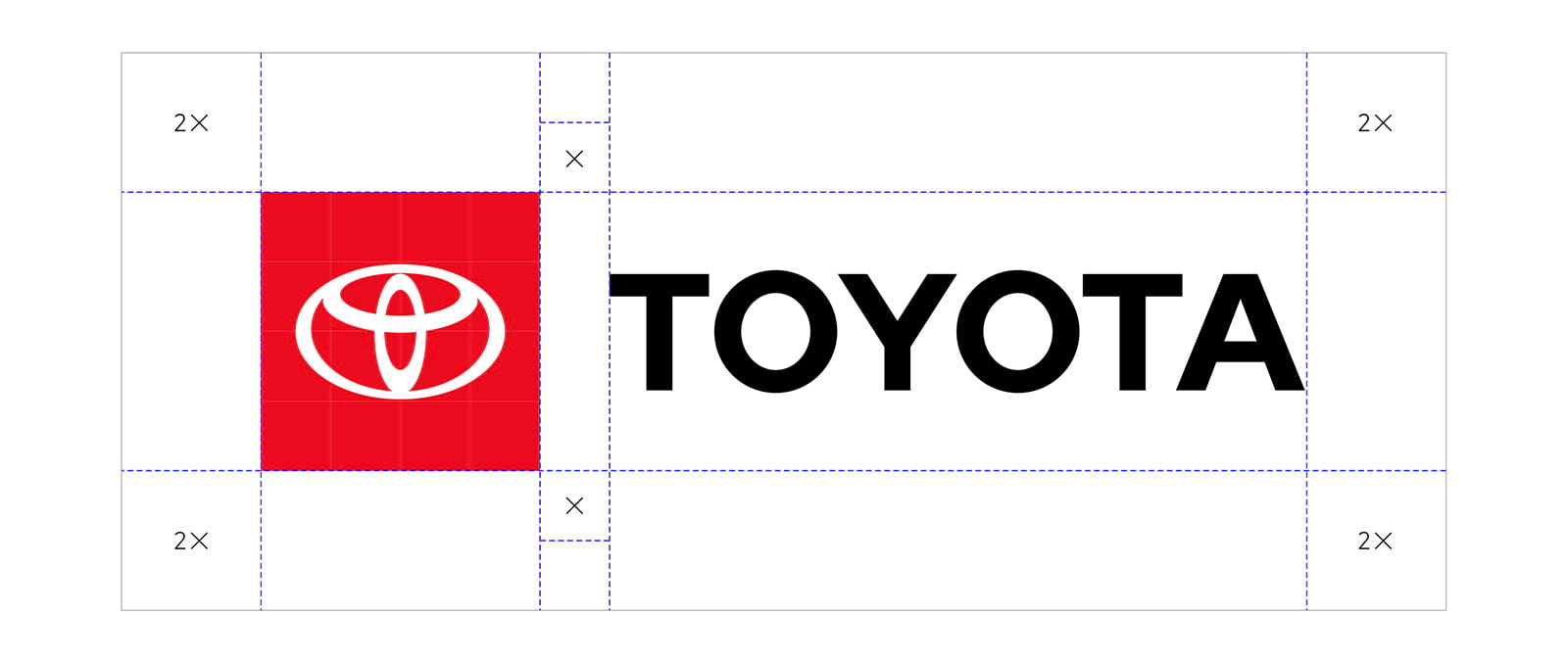 Diagram of margins around horizontal brand logo