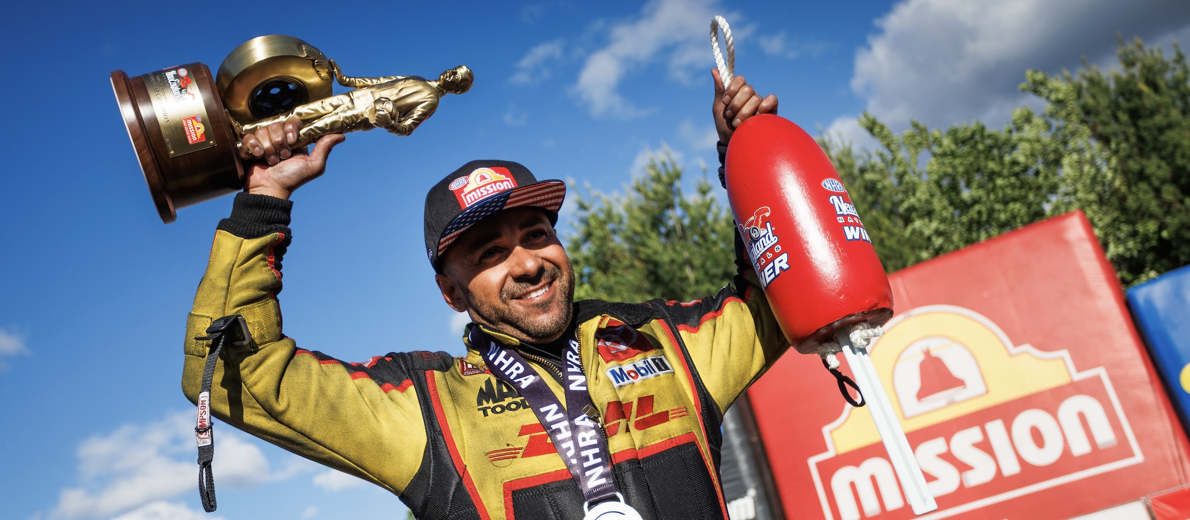 J.R. Todd, DHL, Toyota, Funny Car, Supra, winner, trophy, celebration