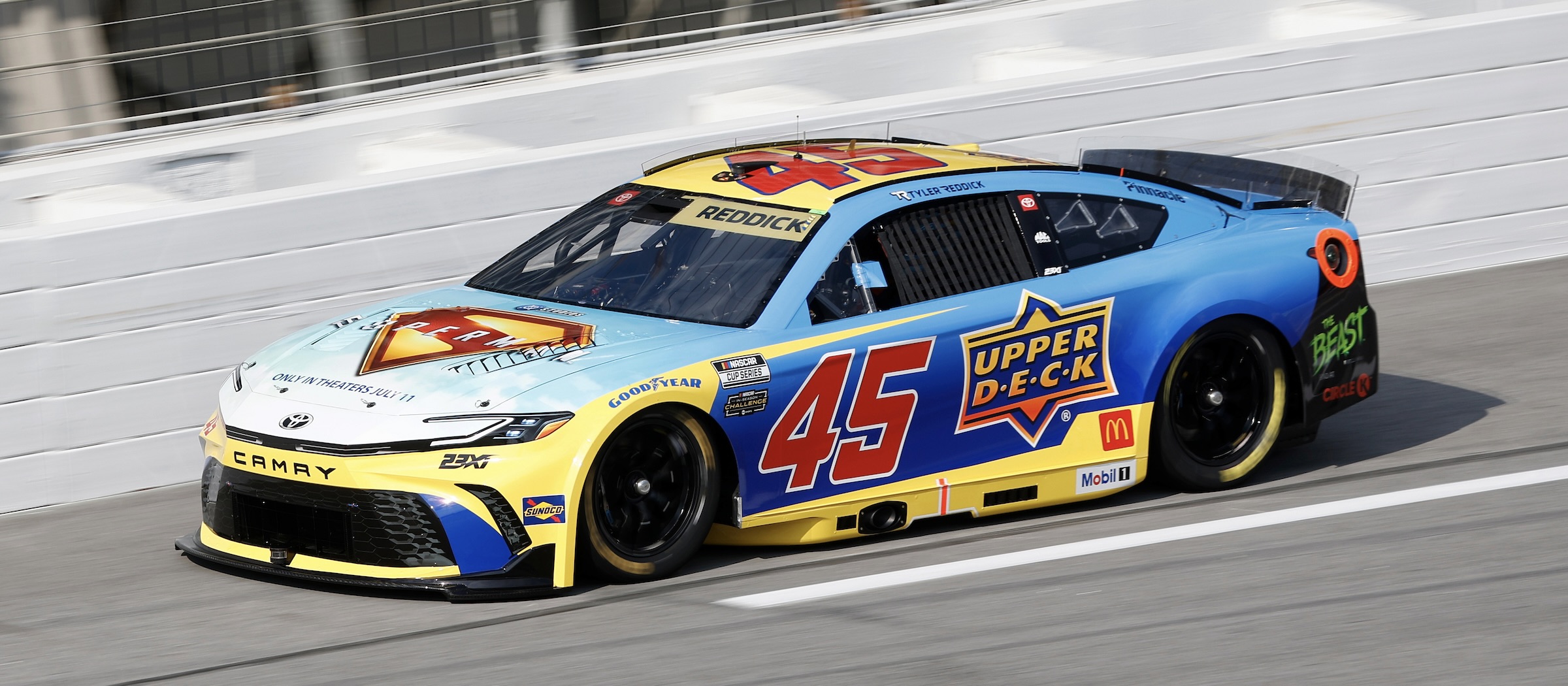 #45: Tyler Reddick, 23XI Racing, Upper Deck Toyota Camry