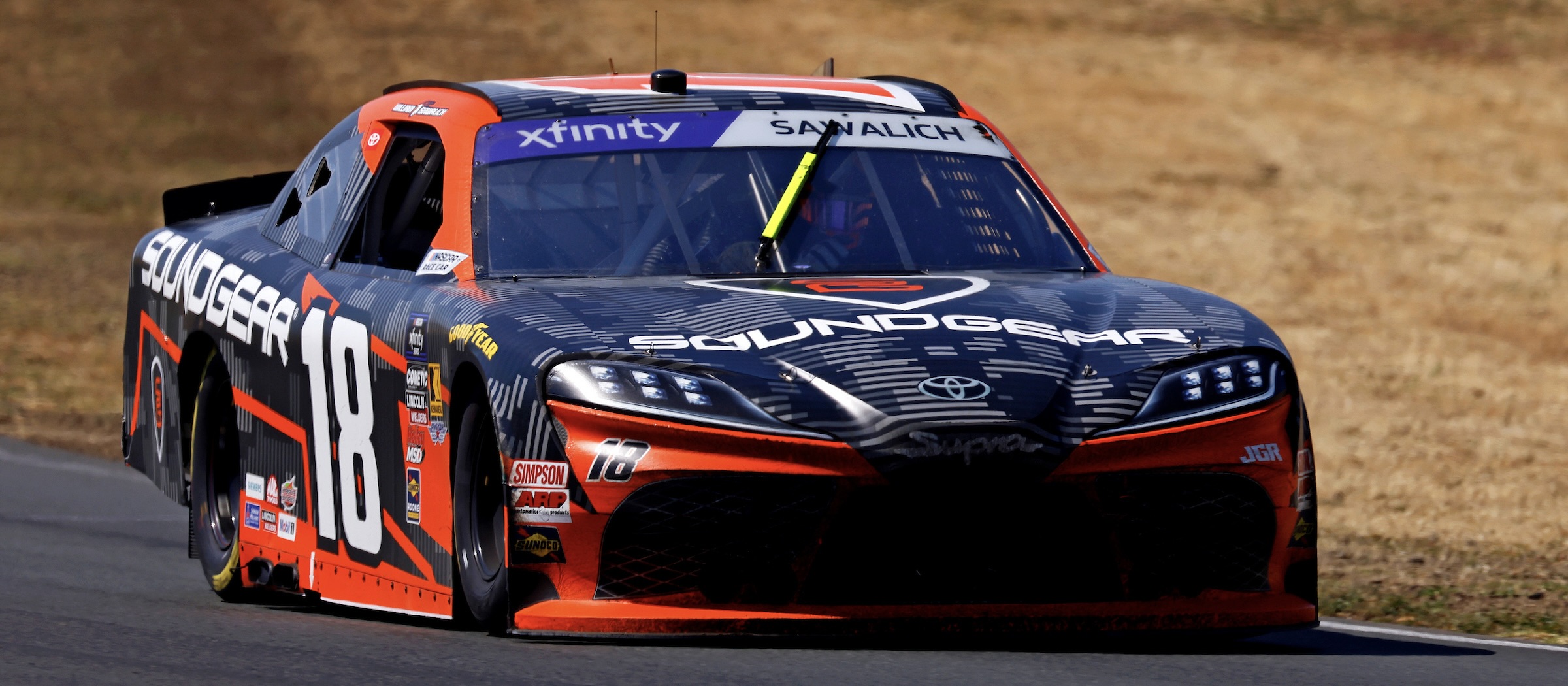 #18: William Sawalich, Joe Gibbs Racing, Soundgear Toyota Supra