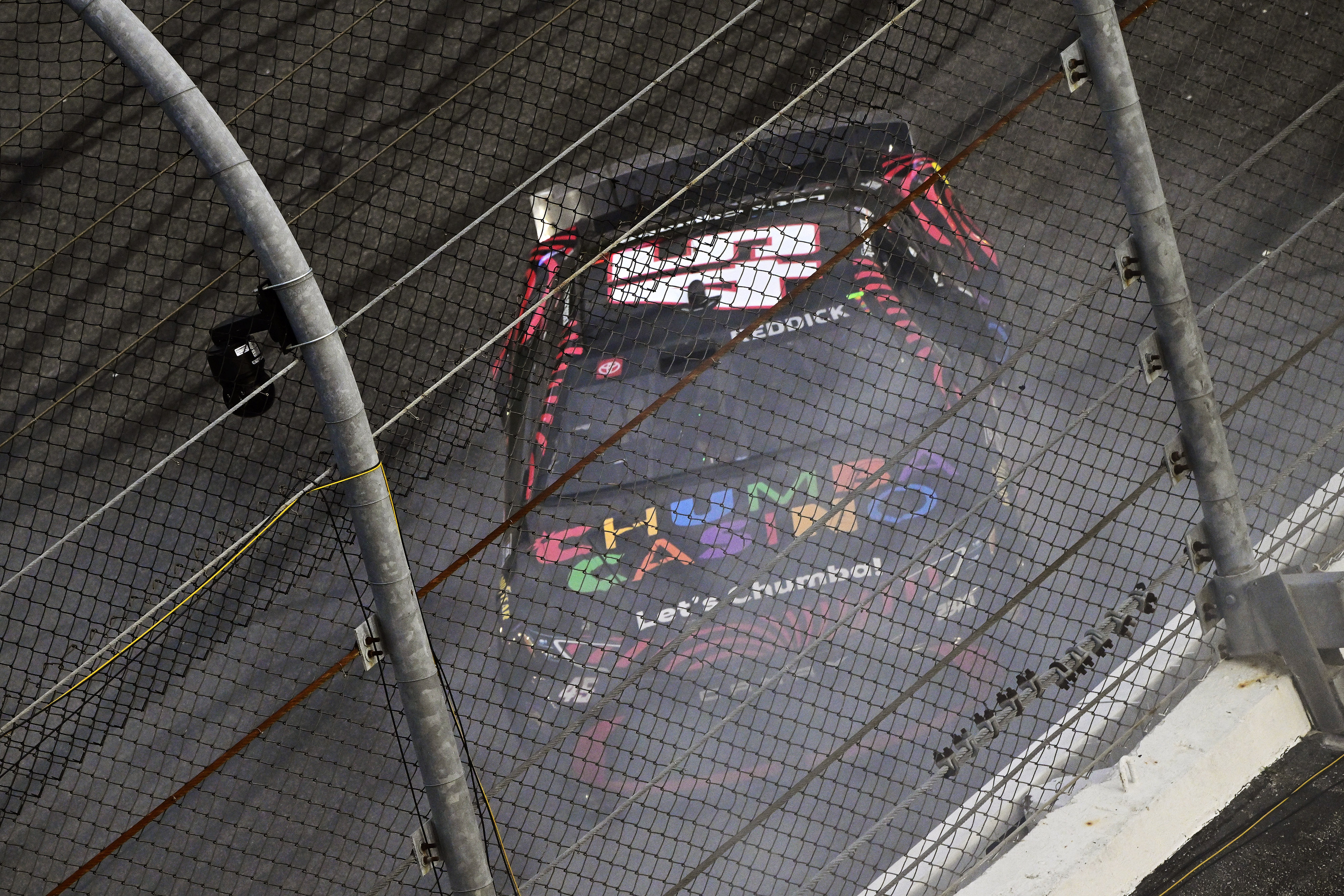 #45: Tyler Reddick, 23XI Racing, Chumba Casino Toyota Camry celebrates his win