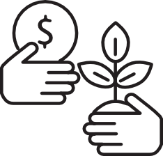icon of hand with giving tree