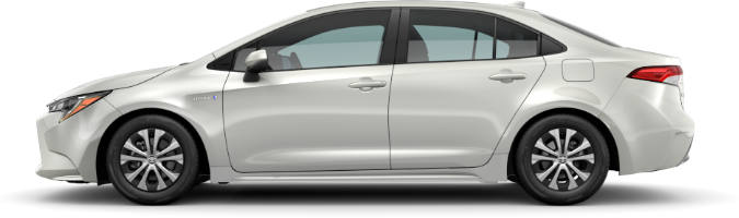 2021 Corolla Hybrid LE shown in Blizzard Pearl
