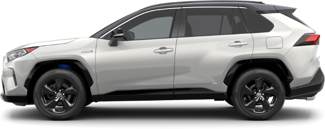 2021 RAV4 Hybrid XSE shown in Blizzard Pearl with Black Metallic Roof