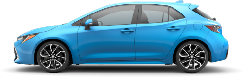 2022 Corolla Hatchback XSE shown in Blue Flame